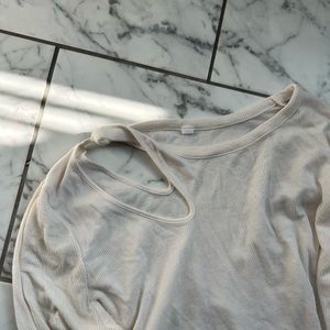 Off white ribbed long sleeve ALO atop